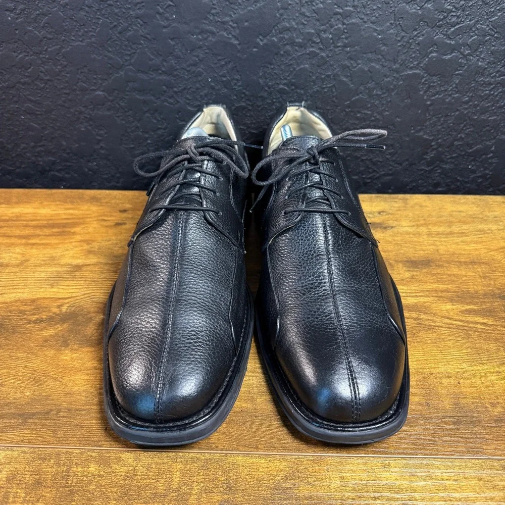 Studio Belvedere Bay Bridge Black Pebbled Leather Oxford Dress Shoes Mens 10.5 M